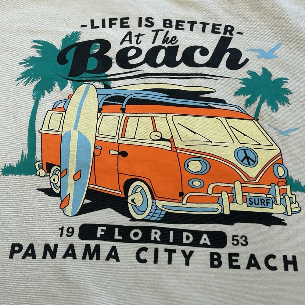 U.S VINTAGE T -Shirt Men Large Multicolor Panama City Beach Florida 1953 Surf